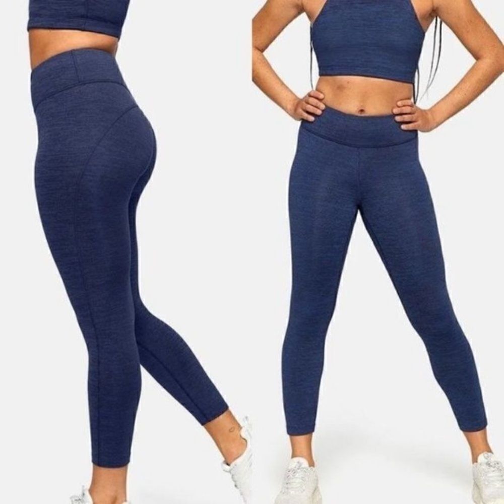 Outdoor Voices Techsweat Flex Crop Leggings - Heathered Blue